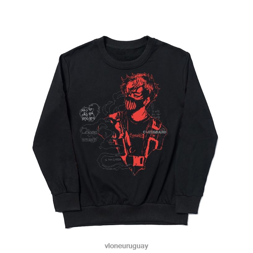 hombres Vlone marido cadáver te extraño! sudadera cuello redondo negra arriba 84H0B380