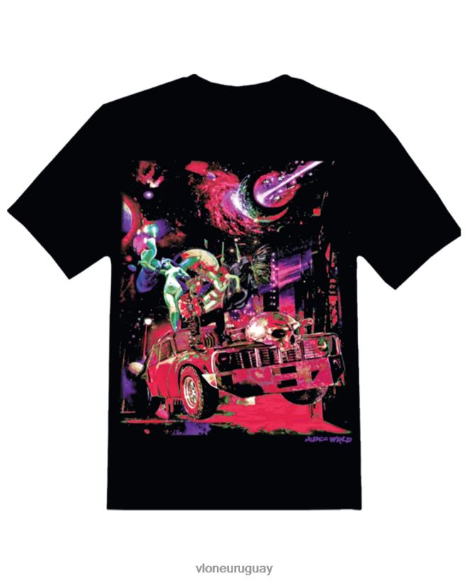 hombres Vlone Camiseta básica Juice Wrld Galaxy negra arriba 84H0B141
