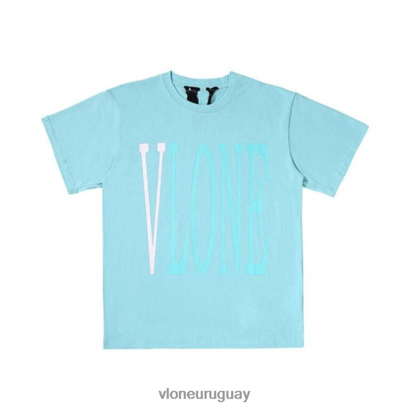 hombres Vlone camiseta azul turquesa arriba 84H0B181
