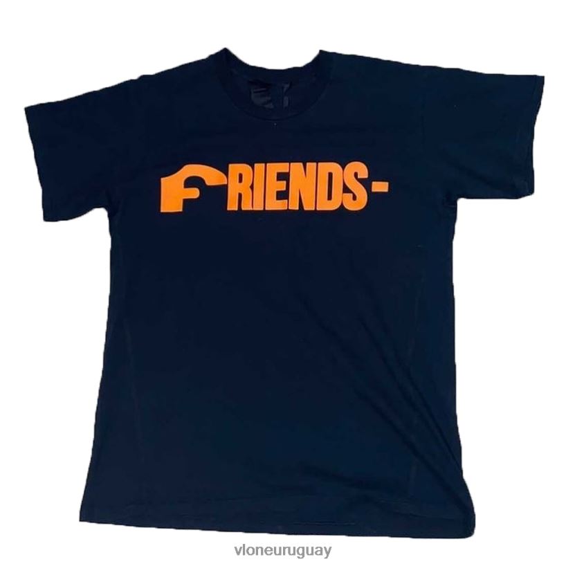 hombres Vlone camiseta con logo forgiato negra arriba 84H0B225