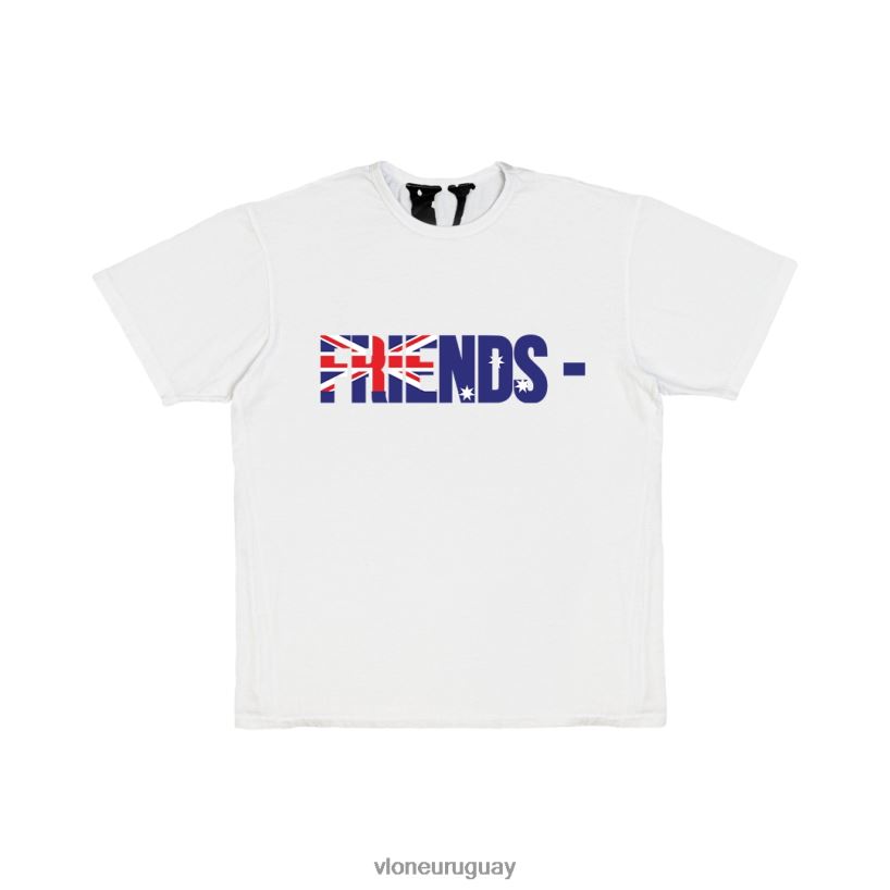 hombres Vlone camiseta de amigos aus blanca arriba 84H0B267