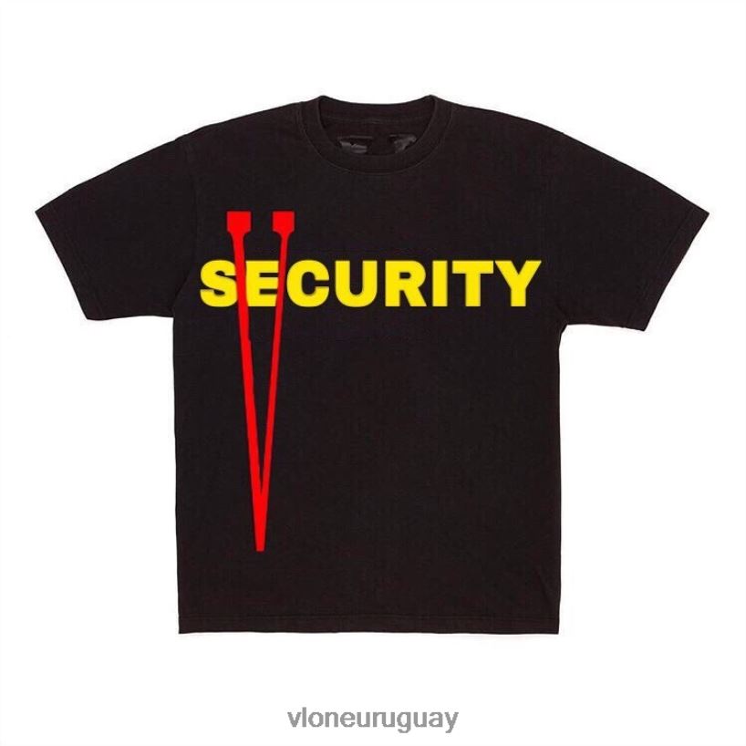 hombres Vlone camiseta de seguridad negra arriba 84H0B223