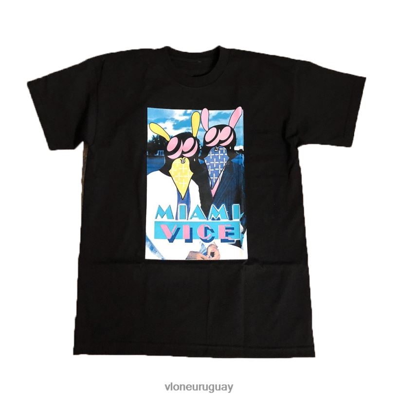 hombres Vlone camiseta miami vice negra arriba 84H0B231