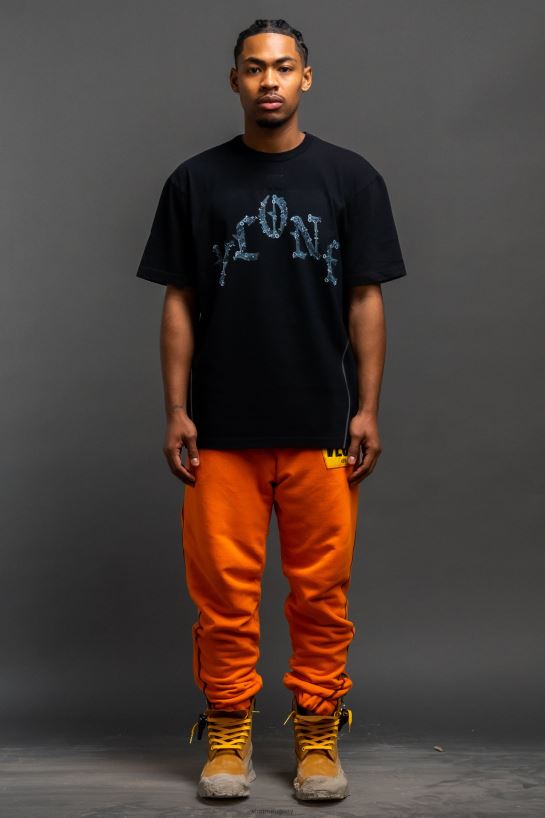 hombres Vlone camiseta negra caja de herramientas arriba 84H0B106