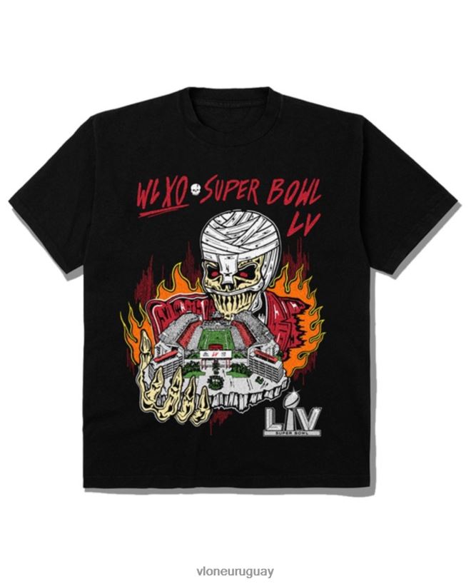 hombres Vlone theweeknd warren lotas xo super bowl lv camiseta negra arriba 84H0B167