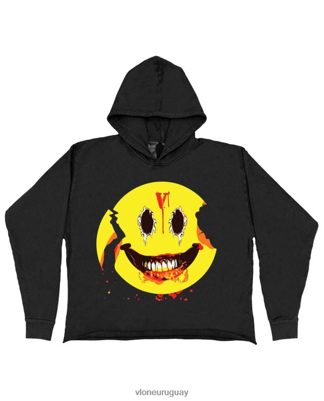 hombres Vlone ríe ahora llora después sudadera con capucha negra arriba 84H0B37