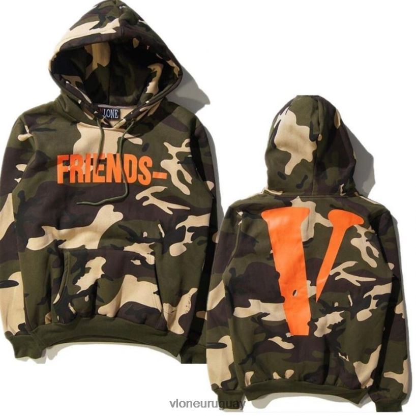 hombres Vlone sudadera con capucha de camuflaje friends & v básico arriba 84H0B32