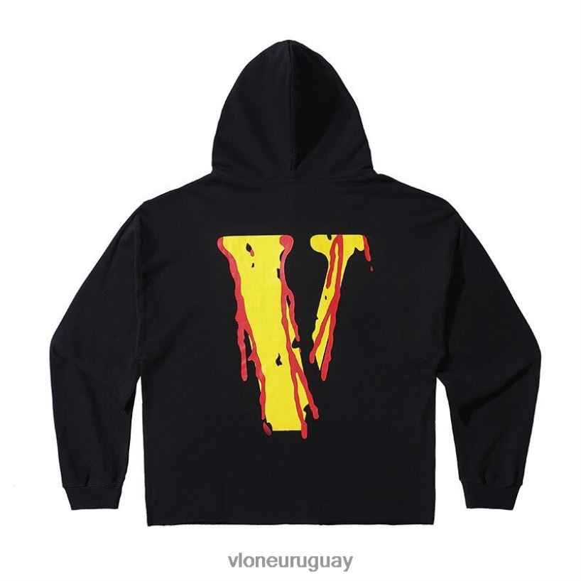 hombres Vlone sudadera con capucha y cara sonriente de algodón arriba 84H0B71