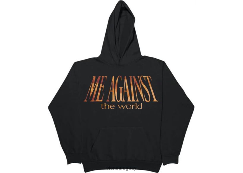 hombres Vlone tupac me contra el mundo sudadera con capucha negra arriba 84H0B53